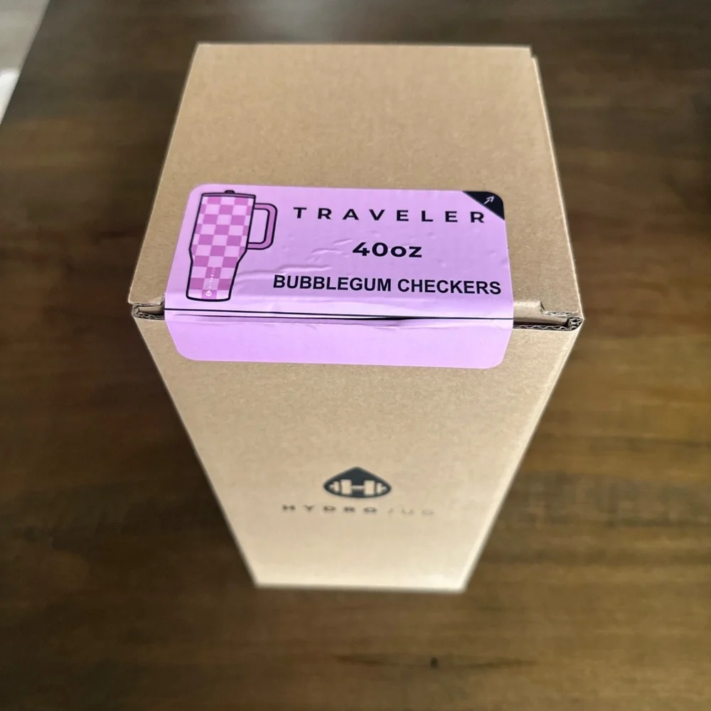 HydroJug Bubblegum Checkered 40oz Traveler Tumbler Limited Edition NEW - Picture 6 of 6